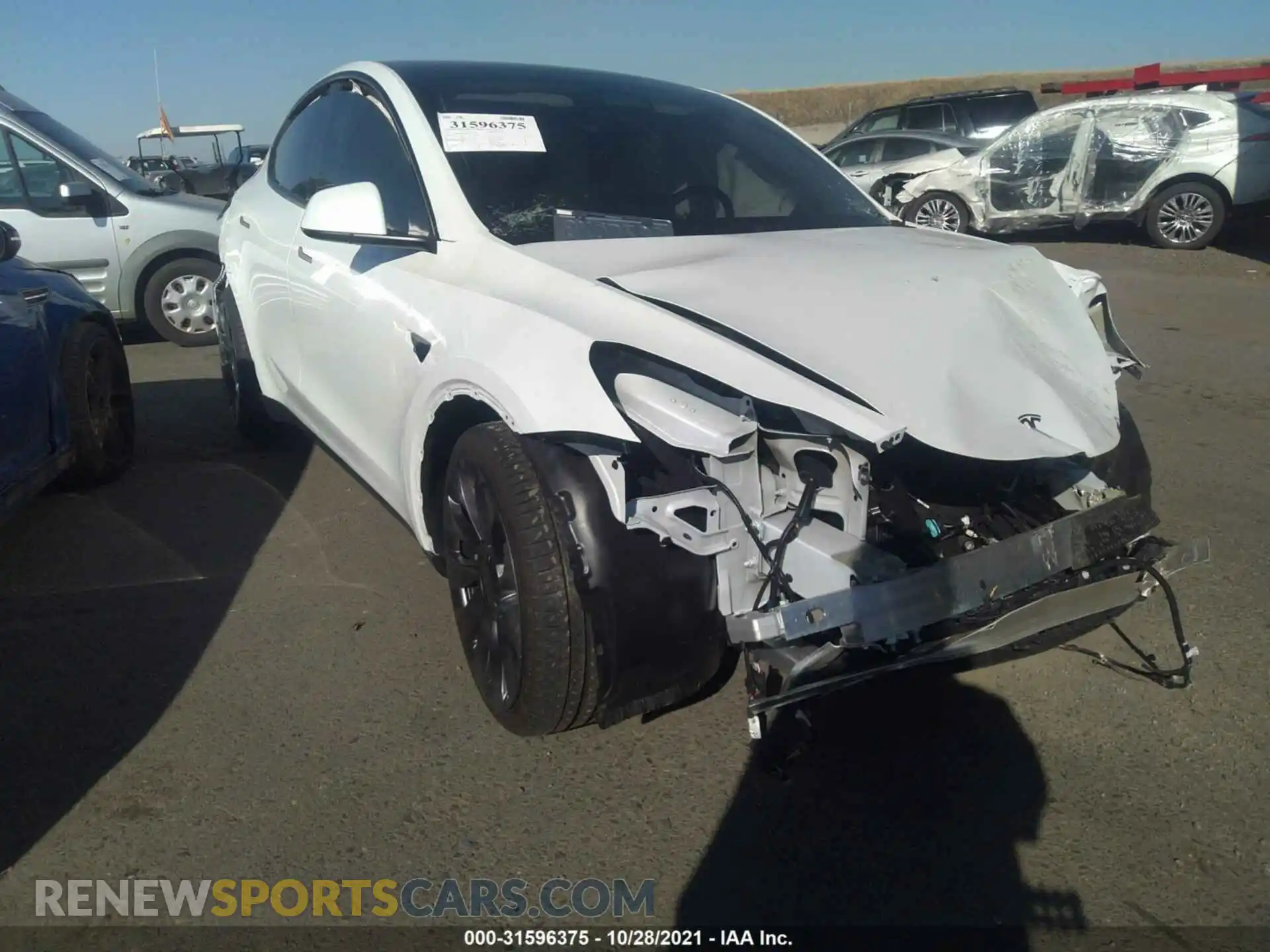 1 Photograph of a damaged car 5YJYGDEF0MF246170 TESLA MODEL Y 2021