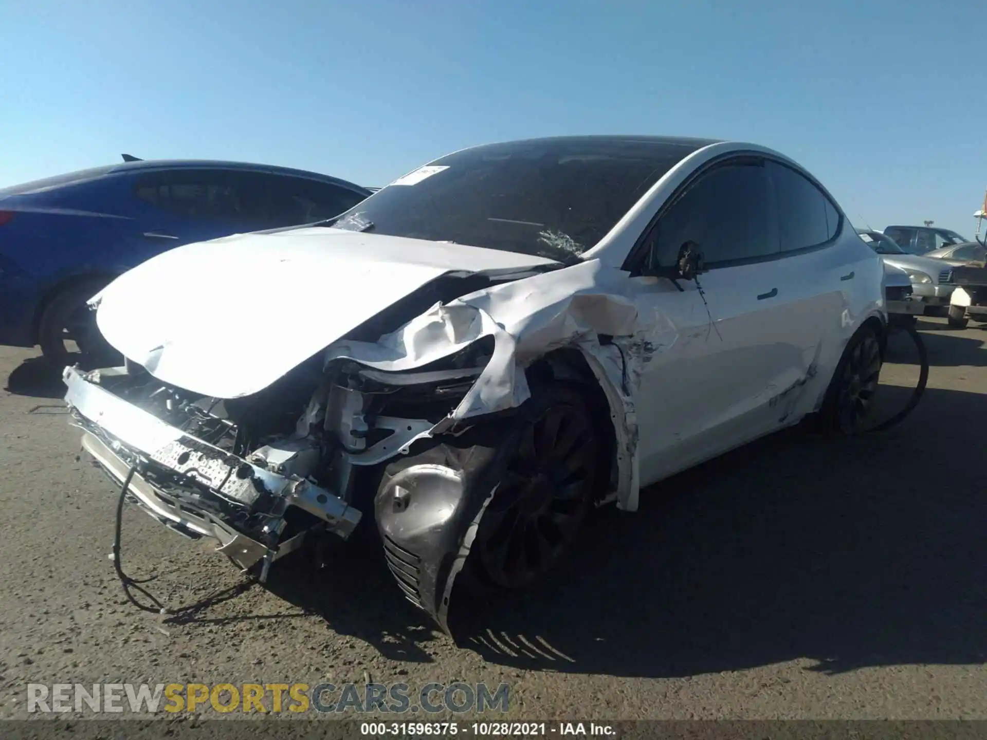 2 Photograph of a damaged car 5YJYGDEF0MF246170 TESLA MODEL Y 2021