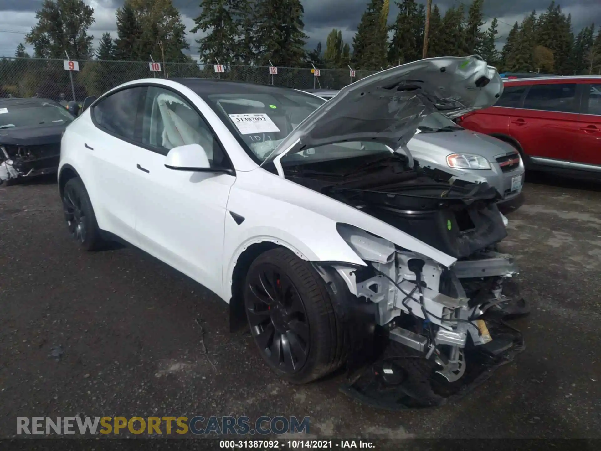 1 Photograph of a damaged car 5YJYGDEF0MF270842 TESLA MODEL Y 2021