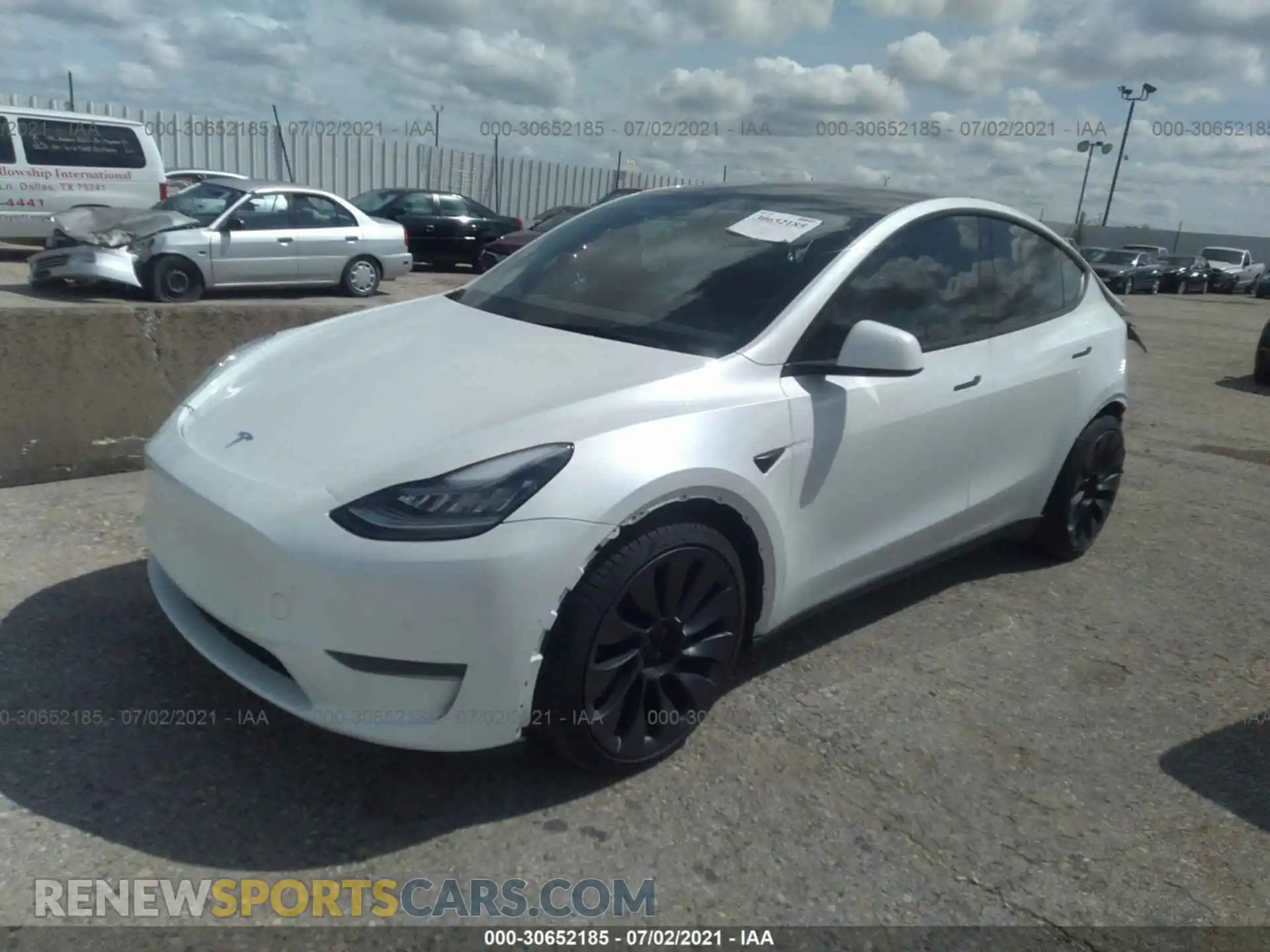 2 Photograph of a damaged car 5YJYGDEF1MF090110 TESLA MODEL Y 2021
