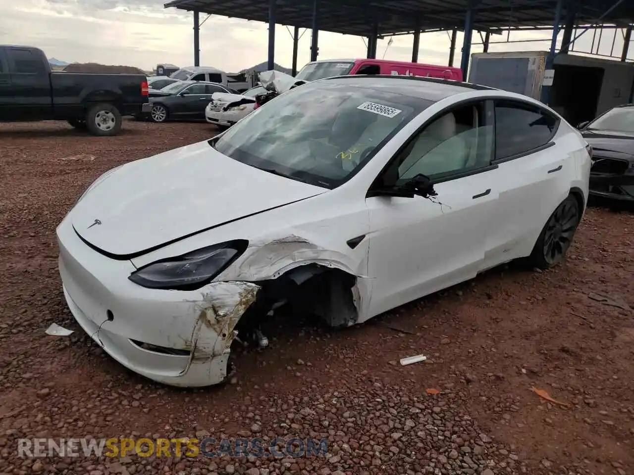 1 Photograph of a damaged car 5YJYGDEF1MF252091 TESLA MODEL Y 2021