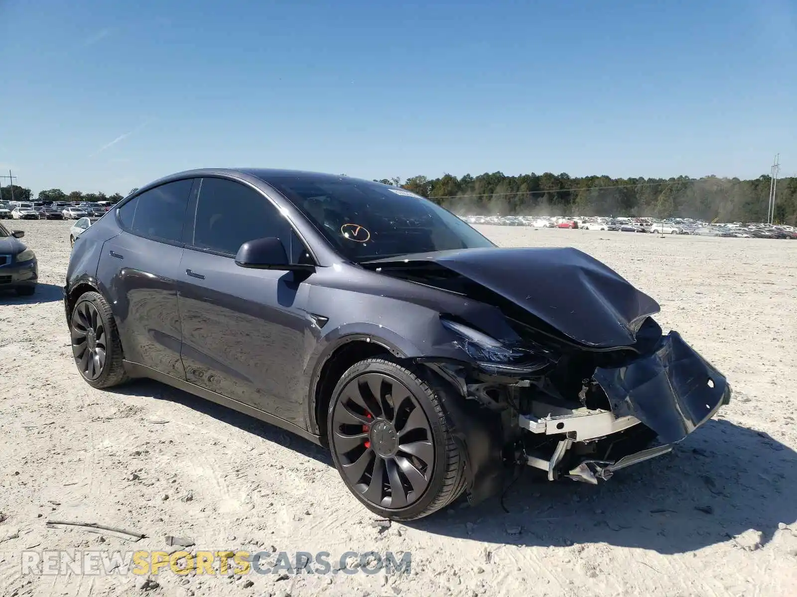 1 Photograph of a damaged car 5YJYGDEF2MF081447 TESLA MODEL Y 2021