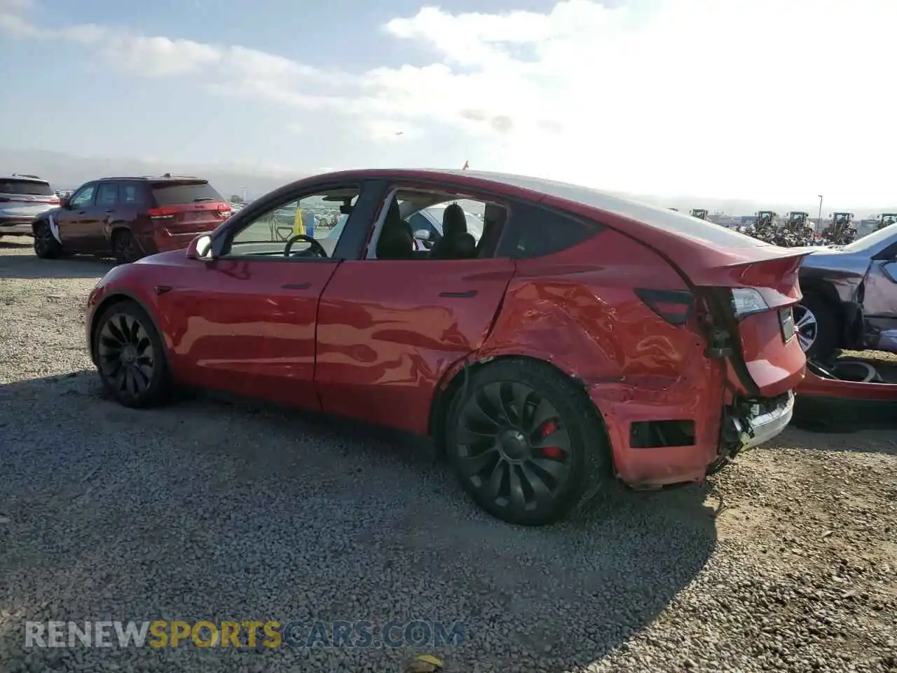 2 Photograph of a damaged car 5YJYGDEF2MF151268 TESLA MODEL Y 2021