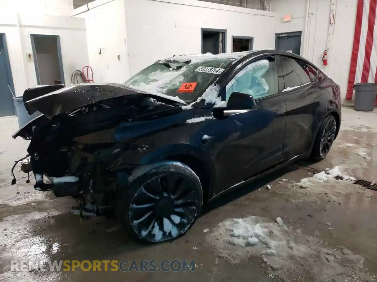 1 Photograph of a damaged car 5YJYGDEF2MF249006 TESLA MODEL Y 2021