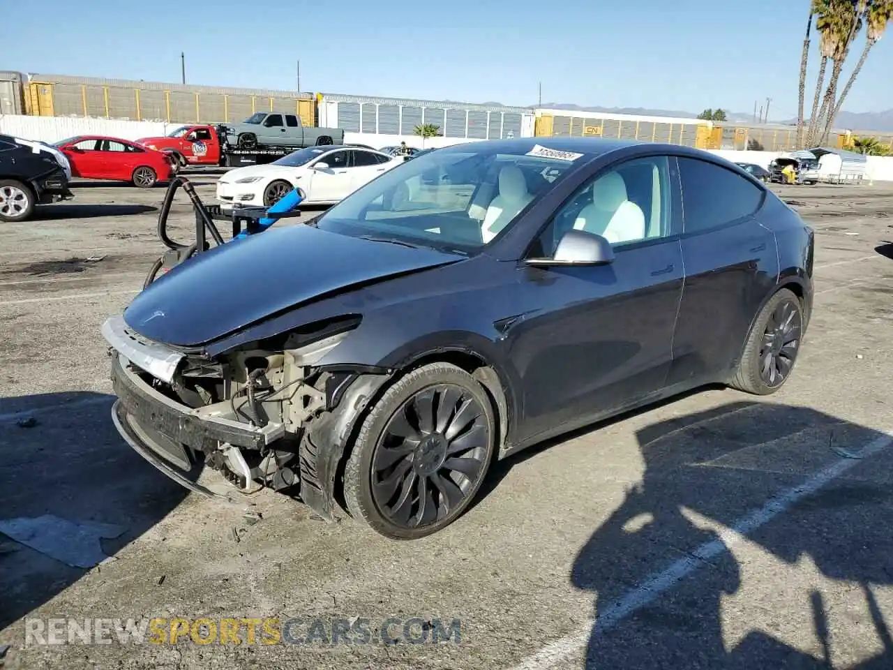 1 Photograph of a damaged car 5YJYGDEF3MF194730 TESLA MODEL Y 2021