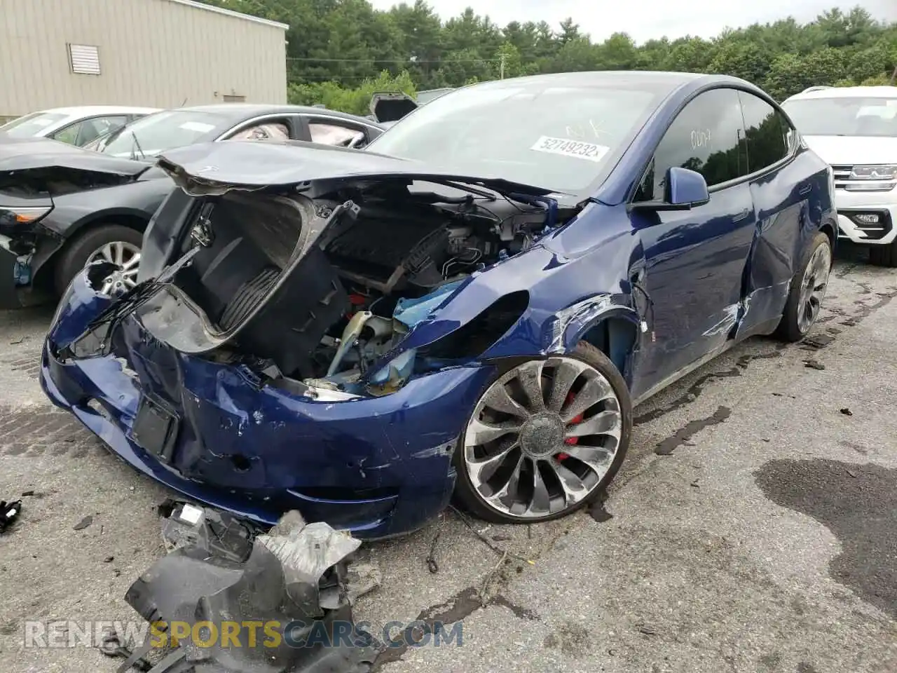 2 Photograph of a damaged car 5YJYGDEF3MF299848 TESLA MODEL Y 2021