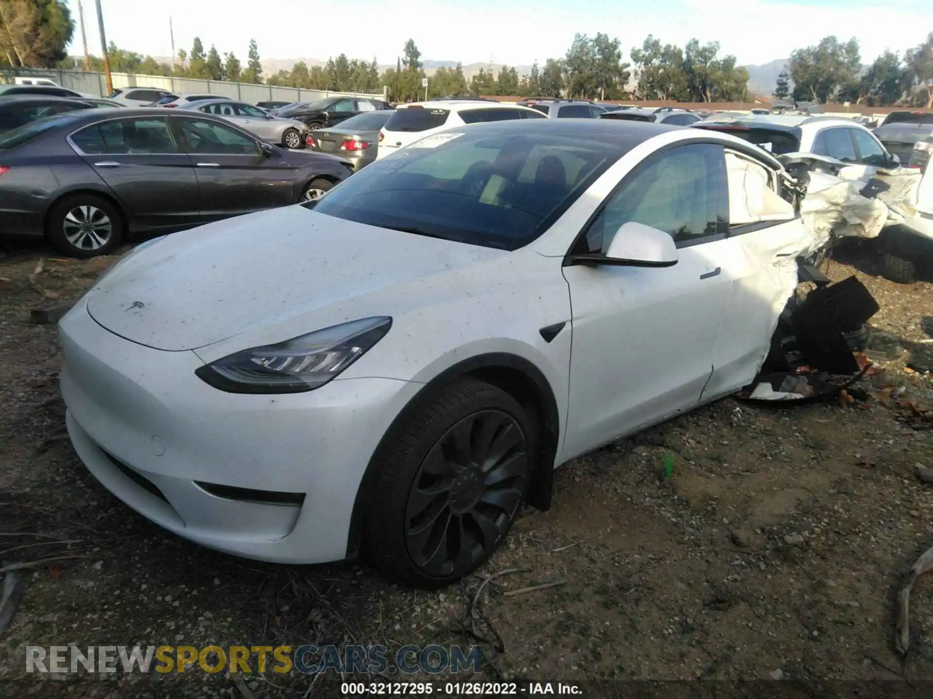 2 Photograph of a damaged car 5YJYGDEF4MF092238 TESLA MODEL Y 2021