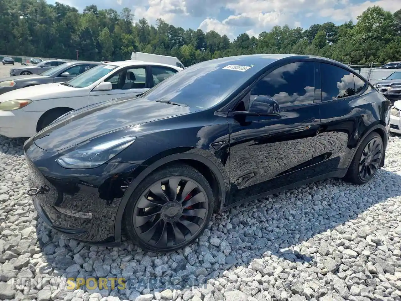 1 Photograph of a damaged car 5YJYGDEF4MF133547 TESLA MODEL Y 2021