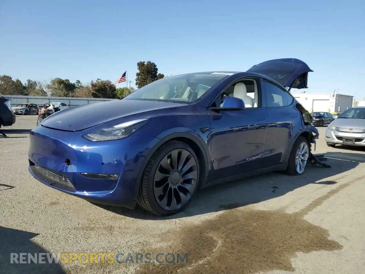 1 Photograph of a damaged car 5YJYGDEF4MF298255 TESLA MODEL Y 2021