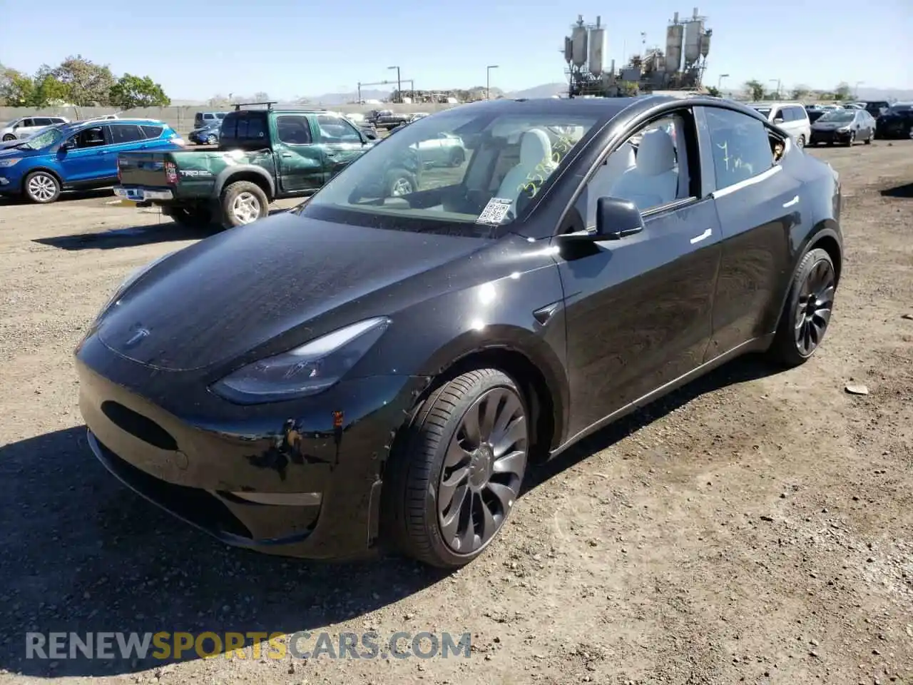 2 Photograph of a damaged car 5YJYGDEF4MF303924 TESLA MODEL Y 2021