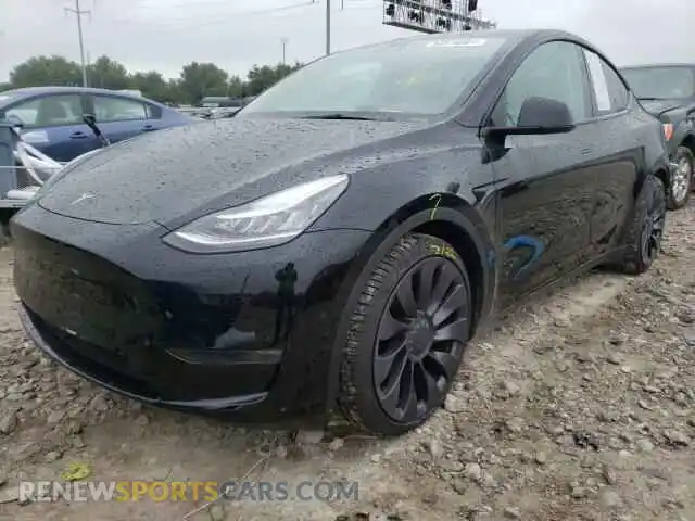 2 Photograph of a damaged car 5YJYGDEF5MF078364 TESLA MODEL Y 2021