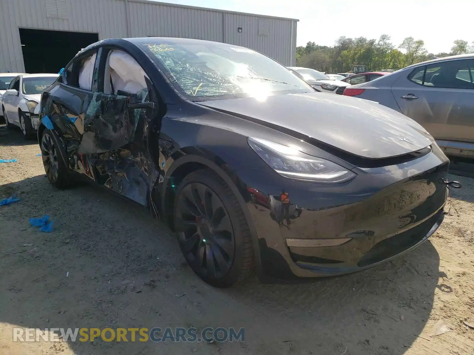 1 Photograph of a damaged car 5YJYGDEF5MF079174 TESLA MODEL Y 2021