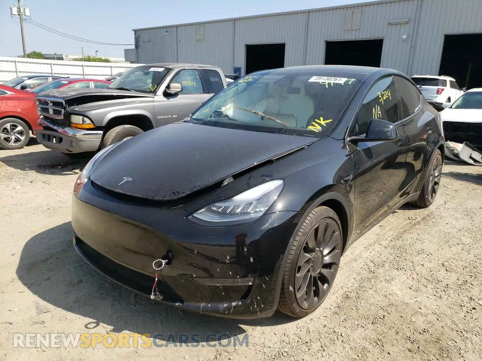 2 Photograph of a damaged car 5YJYGDEF5MF079174 TESLA MODEL Y 2021