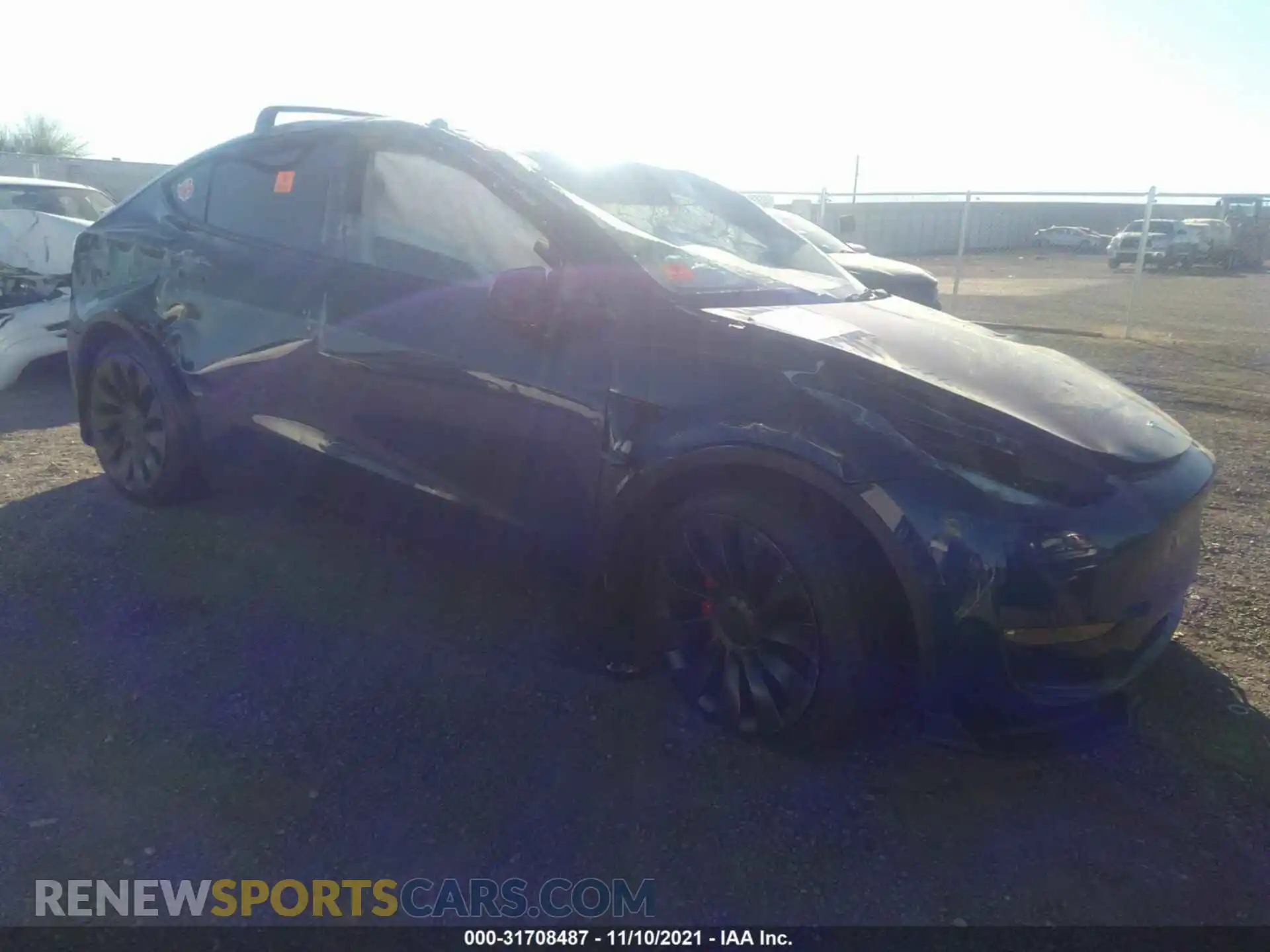 1 Photograph of a damaged car 5YJYGDEF5MF151412 TESLA MODEL Y 2021
