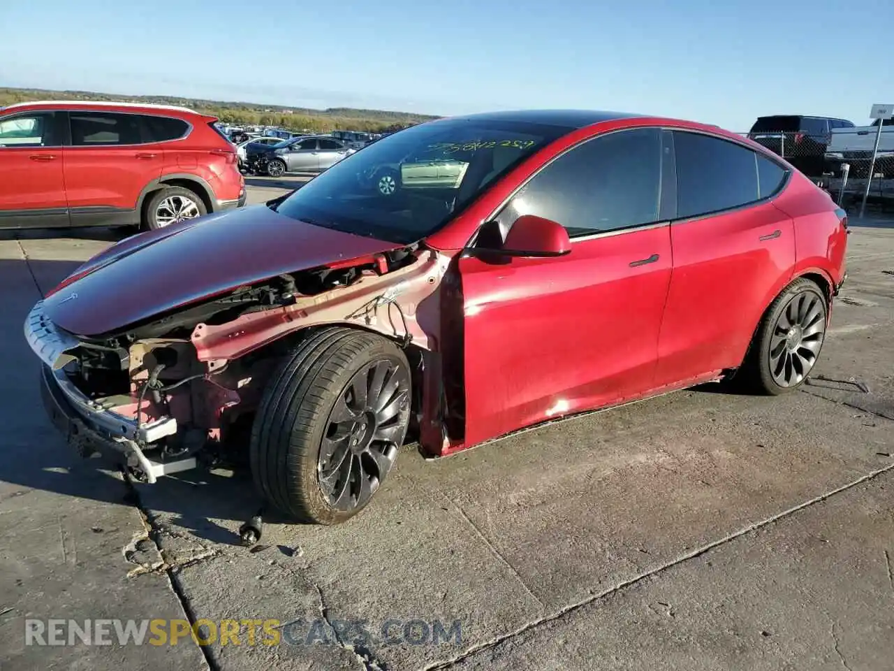 1 Photograph of a damaged car 5YJYGDEF5MF215562 TESLA MODEL Y 2021