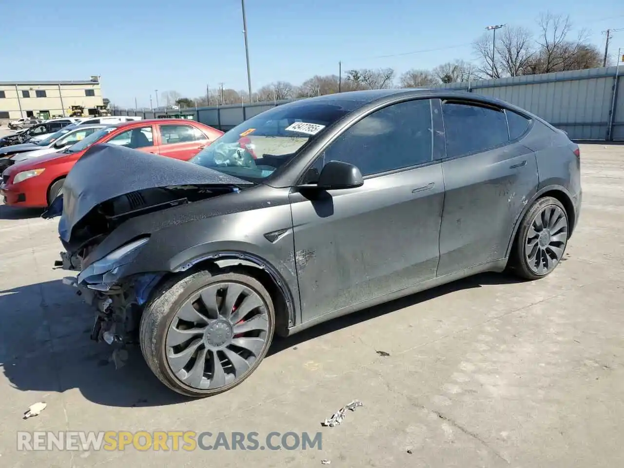 1 Photograph of a damaged car 5YJYGDEF5MF256225 TESLA MODEL Y 2021