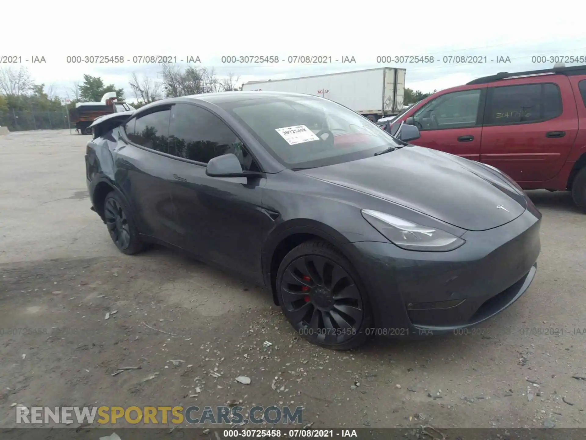 1 Photograph of a damaged car 5YJYGDEF6MF201556 TESLA MODEL Y 2021