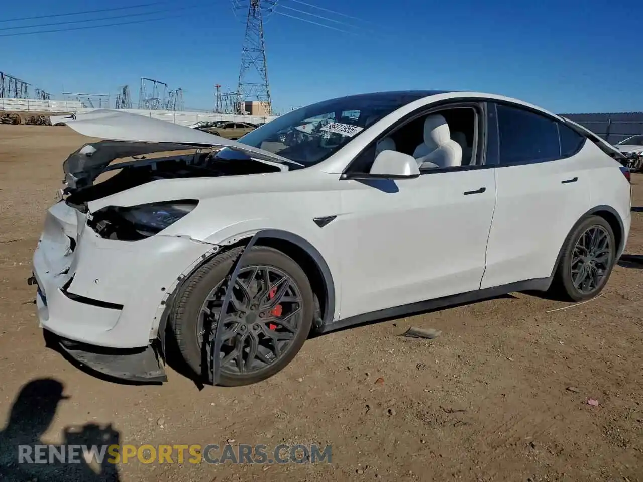 1 Photograph of a damaged car 5YJYGDEF6MF215893 TESLA MODEL Y 2021