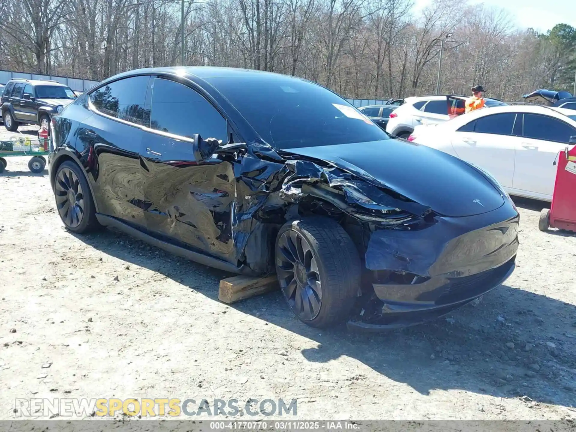 1 Photograph of a damaged car 5YJYGDEF6MF252877 TESLA MODEL Y 2021