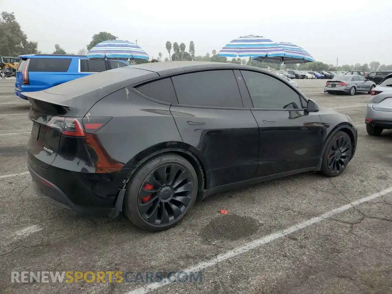 3 fotografías del automóvil dañado 5YJYGDEF7MF195038 TESLA MODEL Y 2021