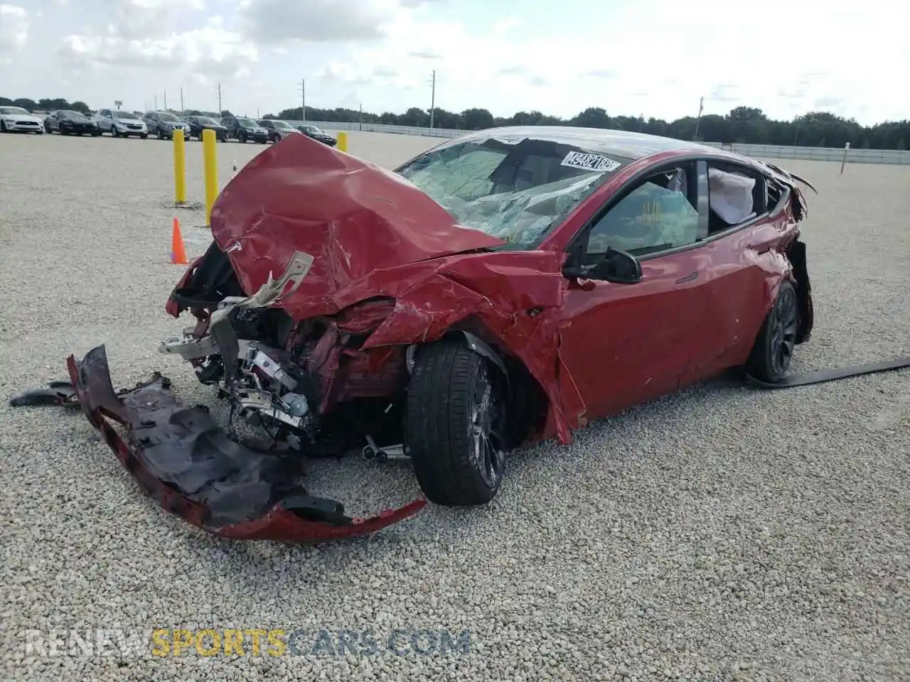 2 Photograph of a damaged car 5YJYGDEF7MF197310 TESLA MODEL Y 2021