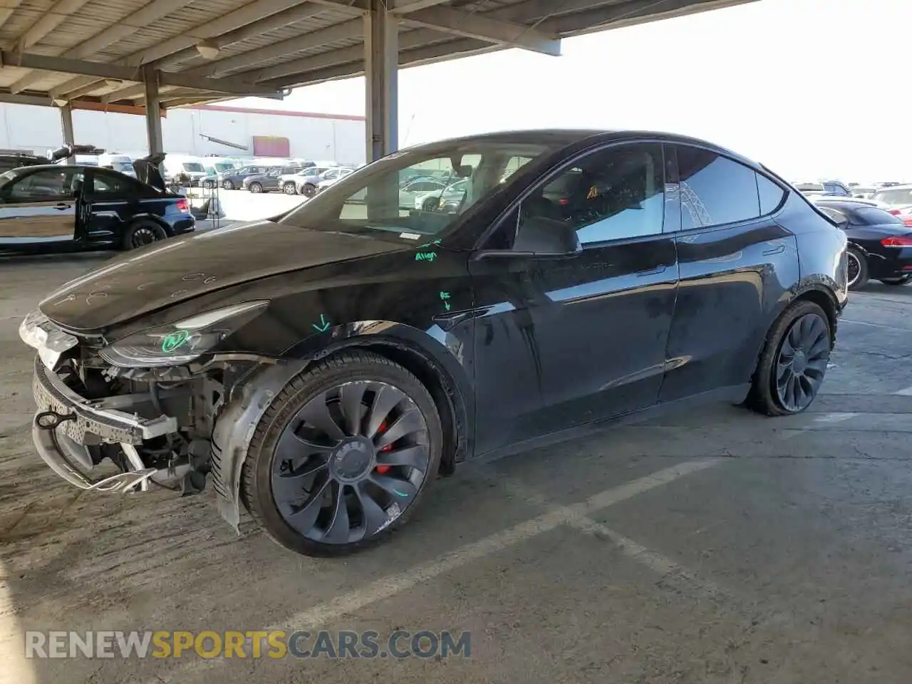 1 Photograph of a damaged car 5YJYGDEF7MF215644 TESLA MODEL Y 2021