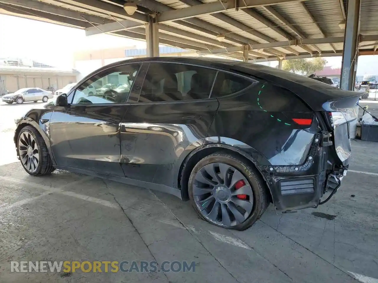 2 Photograph of a damaged car 5YJYGDEF7MF215644 TESLA MODEL Y 2021