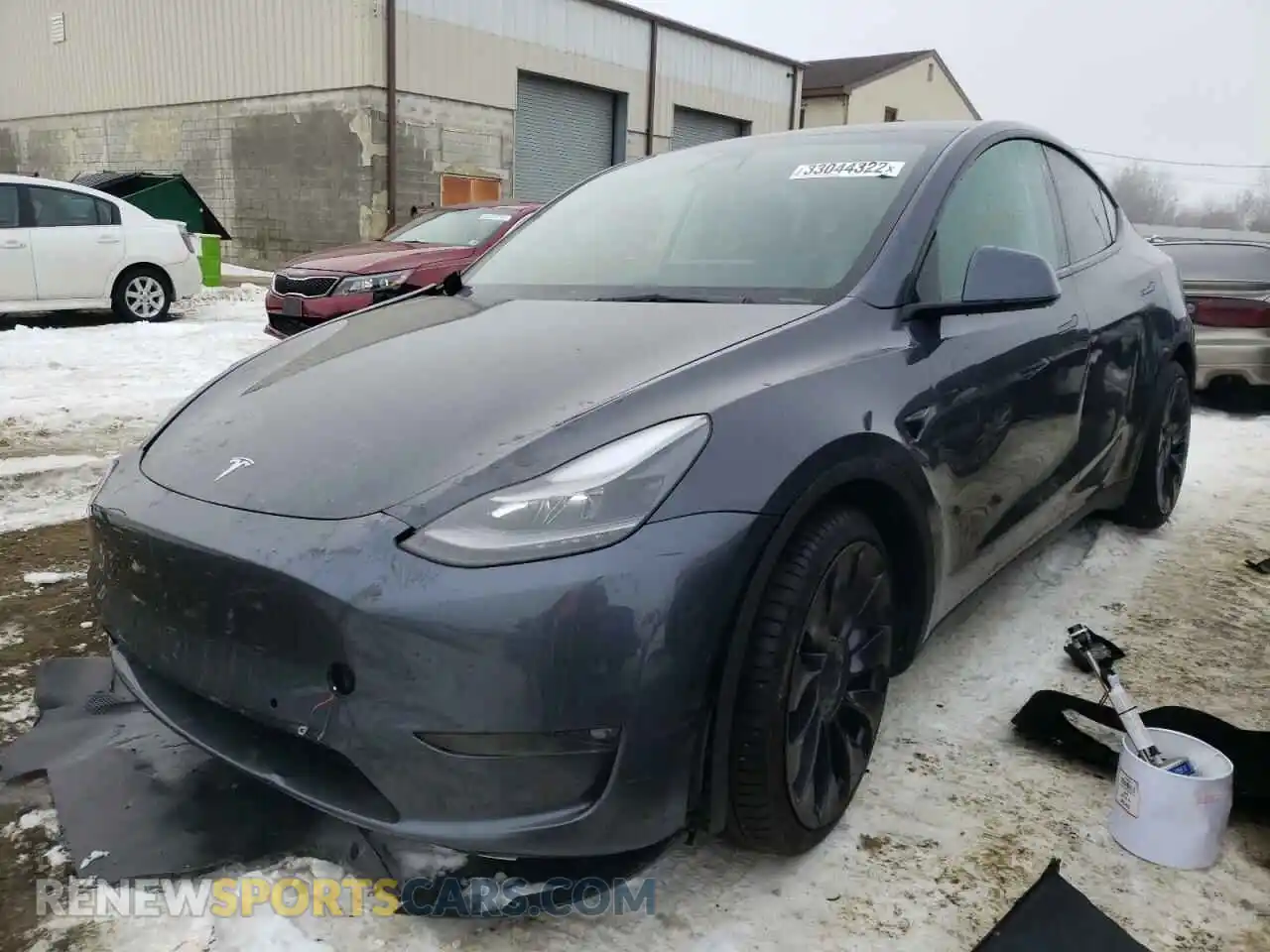 2 Photograph of a damaged car 5YJYGDEF7MF262270 TESLA MODEL Y 2021