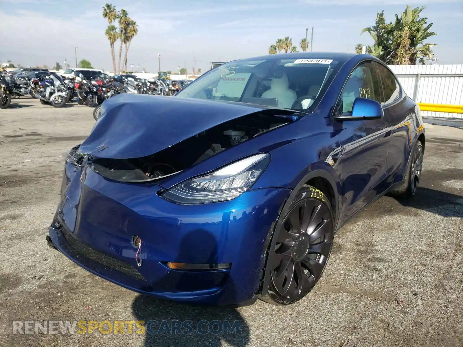 2 Photograph of a damaged car 5YJYGDEF8MF093179 TESLA MODEL Y 2021