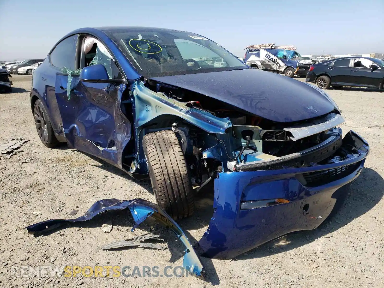 1 Photograph of a damaged car 5YJYGDEF8MF197316 TESLA MODEL Y 2021