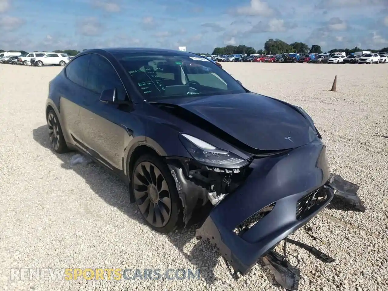 1 Photograph of a damaged car 5YJYGDEF8MF304767 TESLA MODEL Y 2021