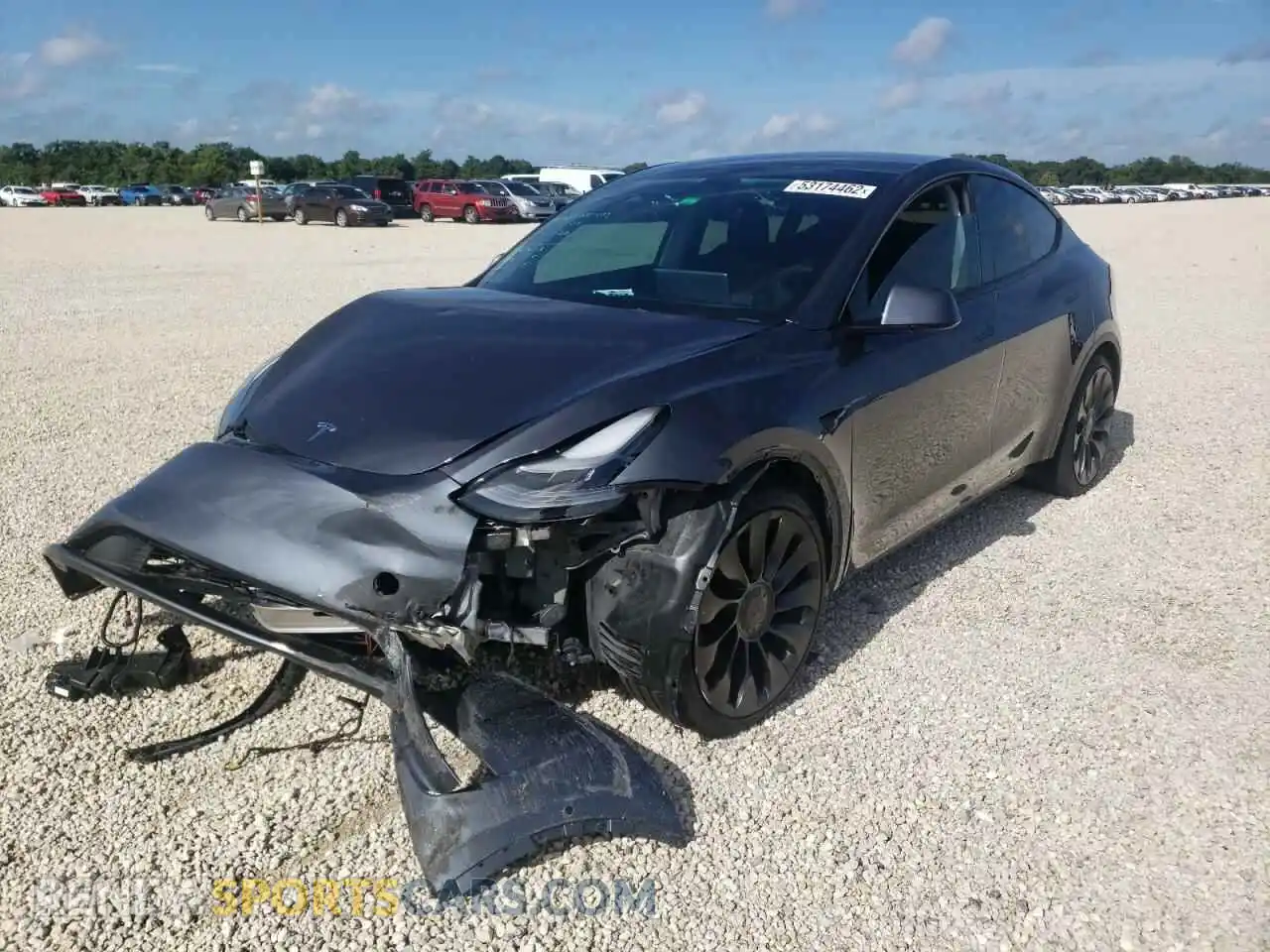 2 Photograph of a damaged car 5YJYGDEF8MF304767 TESLA MODEL Y 2021