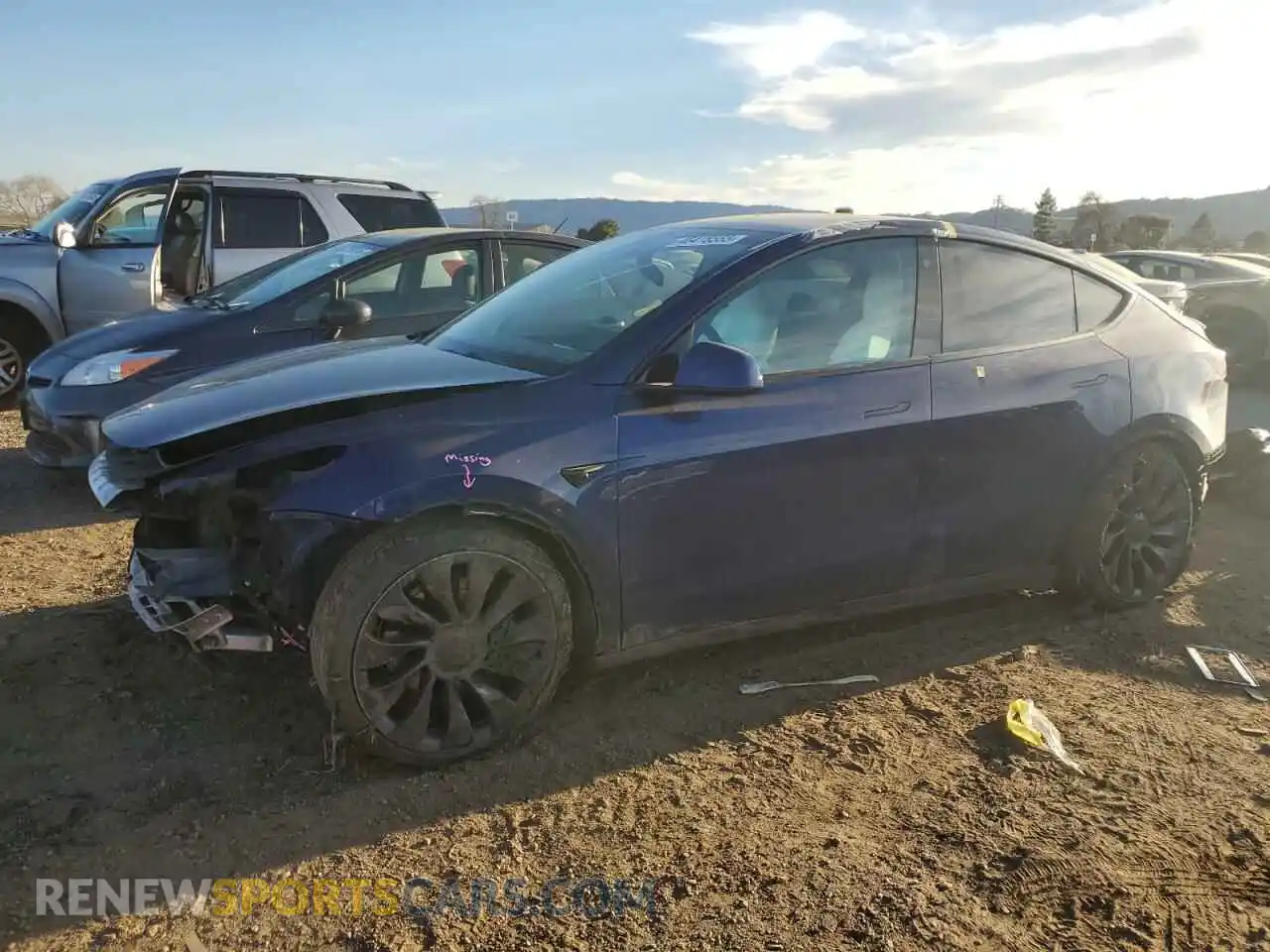 1 Photograph of a damaged car 5YJYGDEF9MF246622 TESLA MODEL Y 2021
