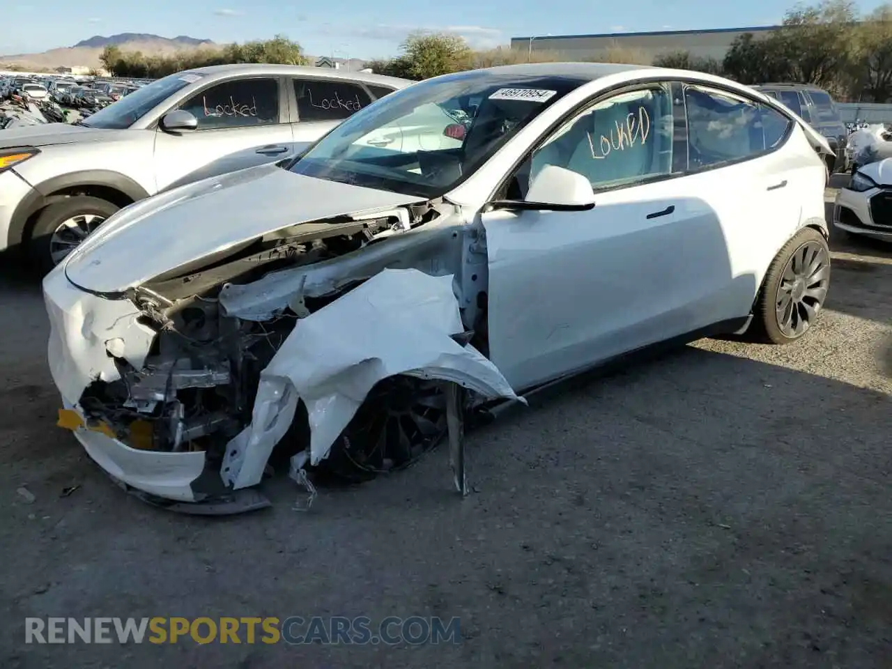 1 Photograph of a damaged car 5YJYGDEFXMF097928 TESLA MODEL Y 2021