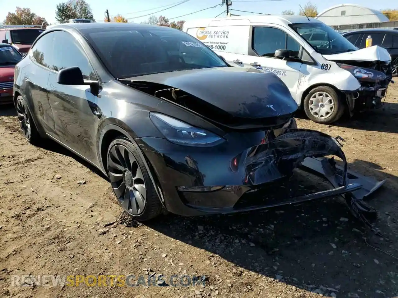 1 Photograph of a damaged car 5YJYGDEFXMF197222 TESLA MODEL Y 2021