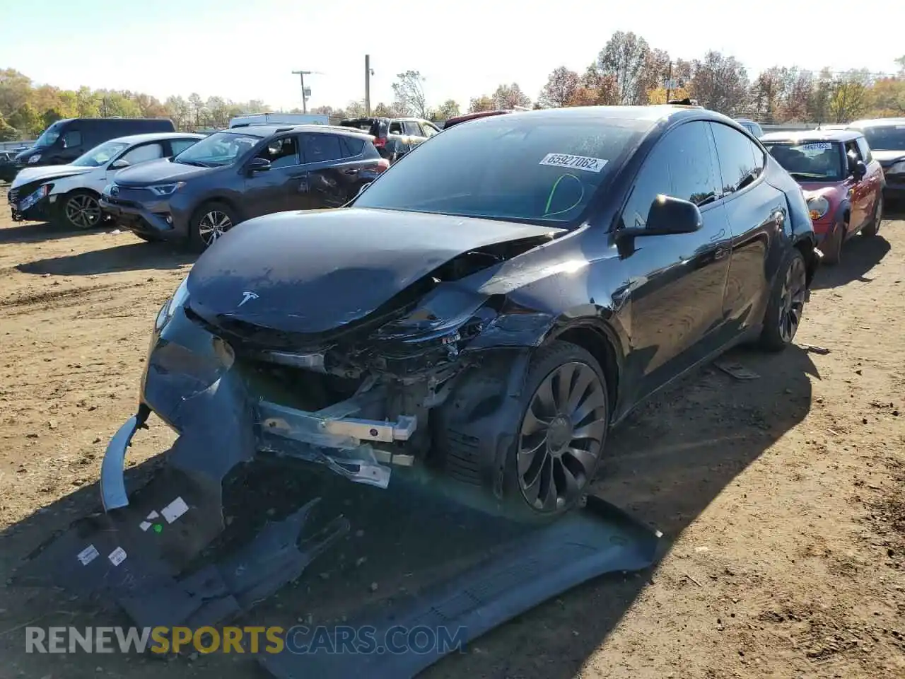 2 Photograph of a damaged car 5YJYGDEFXMF197222 TESLA MODEL Y 2021
