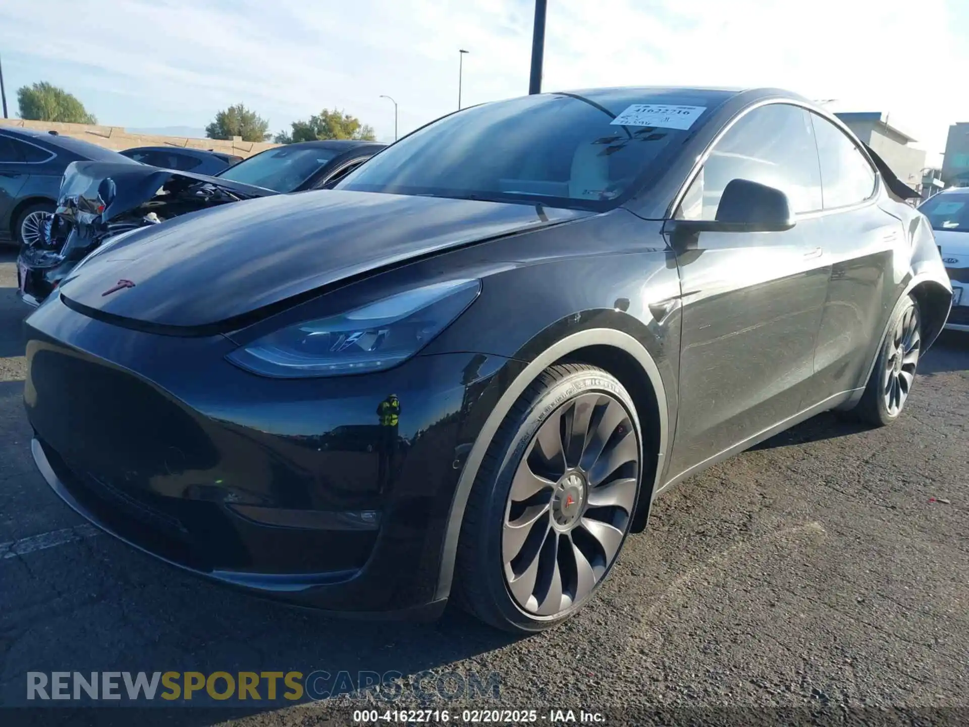 2 Photograph of a damaged car 5YJYGDEFXMF215895 TESLA MODEL Y 2021
