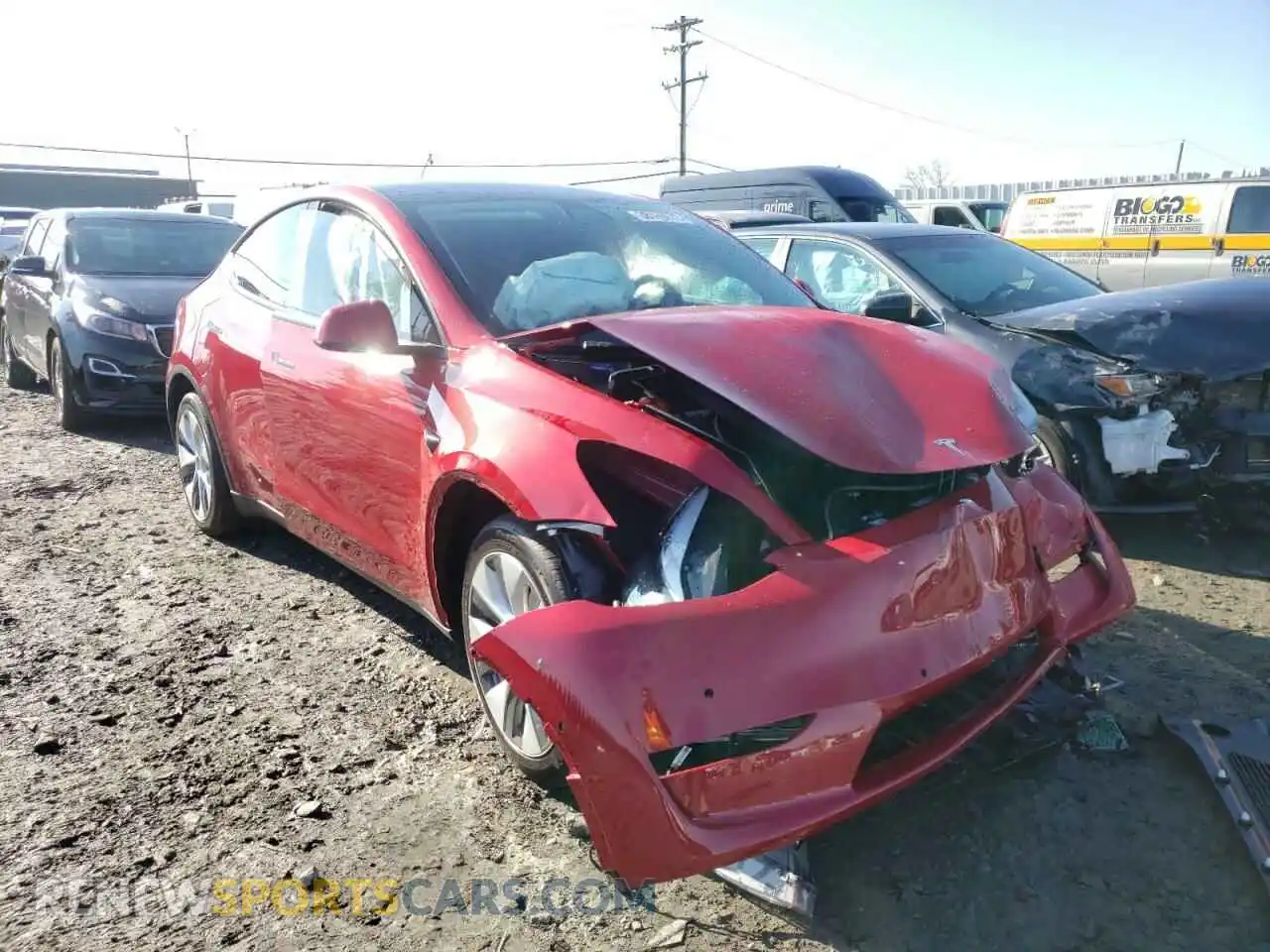 1 Photograph of a damaged car 7SAYGAEE0NF379361 TESLA MODEL Y 2022