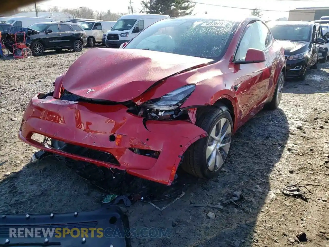 2 Photograph of a damaged car 7SAYGAEE0NF379361 TESLA MODEL Y 2022