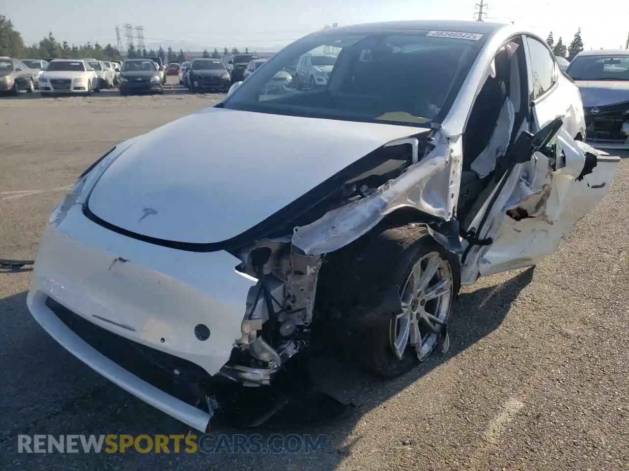 2 fotografías del automóvil dañado 7SAYGAEE3NF378897 TESLA MODEL Y 2022
