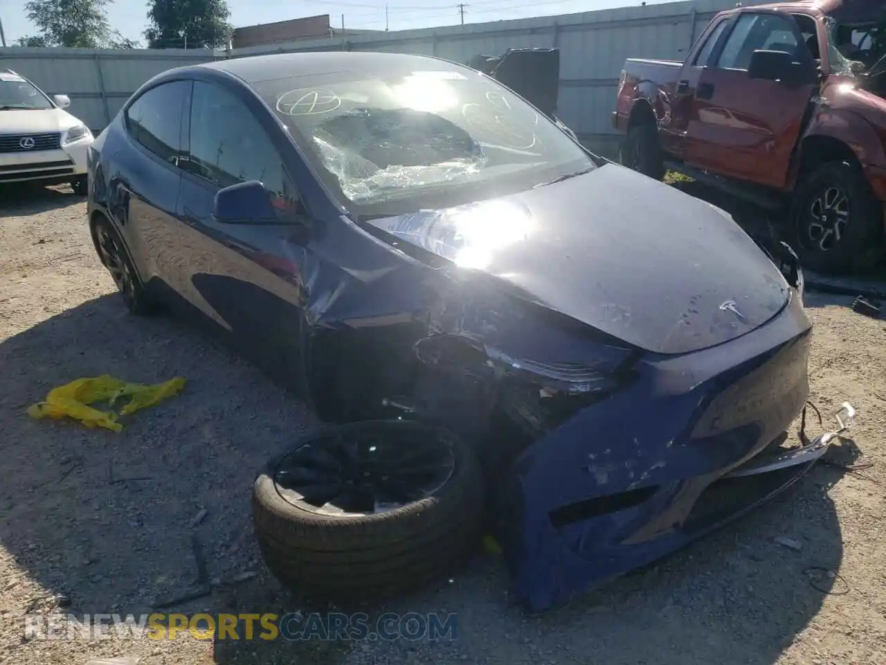 1 Photograph of a damaged car 7SAYGAEE7NF416857 TESLA MODEL Y 2022