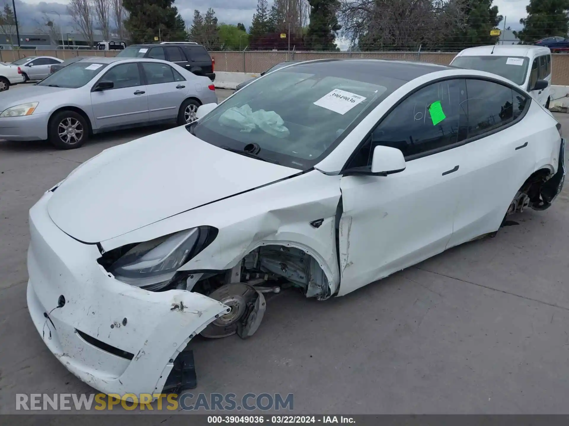 2 Photograph of a damaged car 7SAYGAEE8NF349556 TESLA MODEL Y 2022