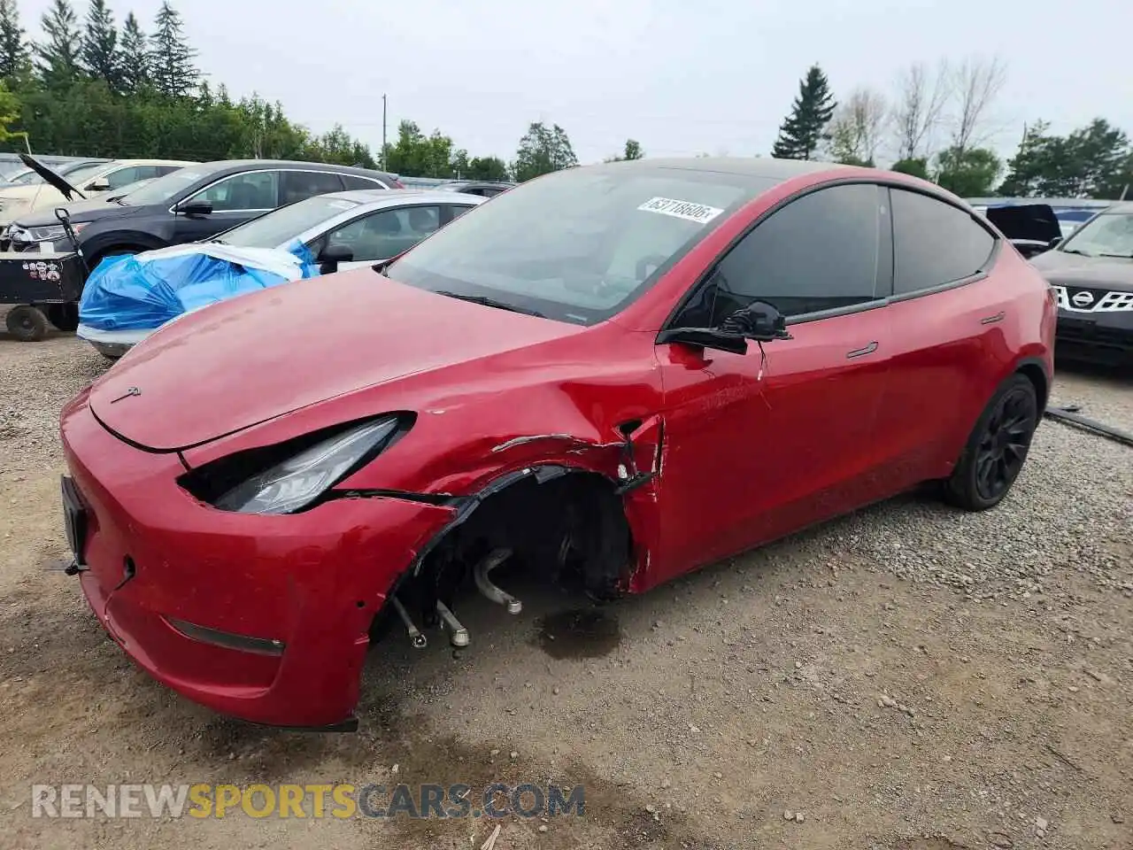 1 Photograph of a damaged car 7SAYGAEE8NF485492 TESLA MODEL Y 2022