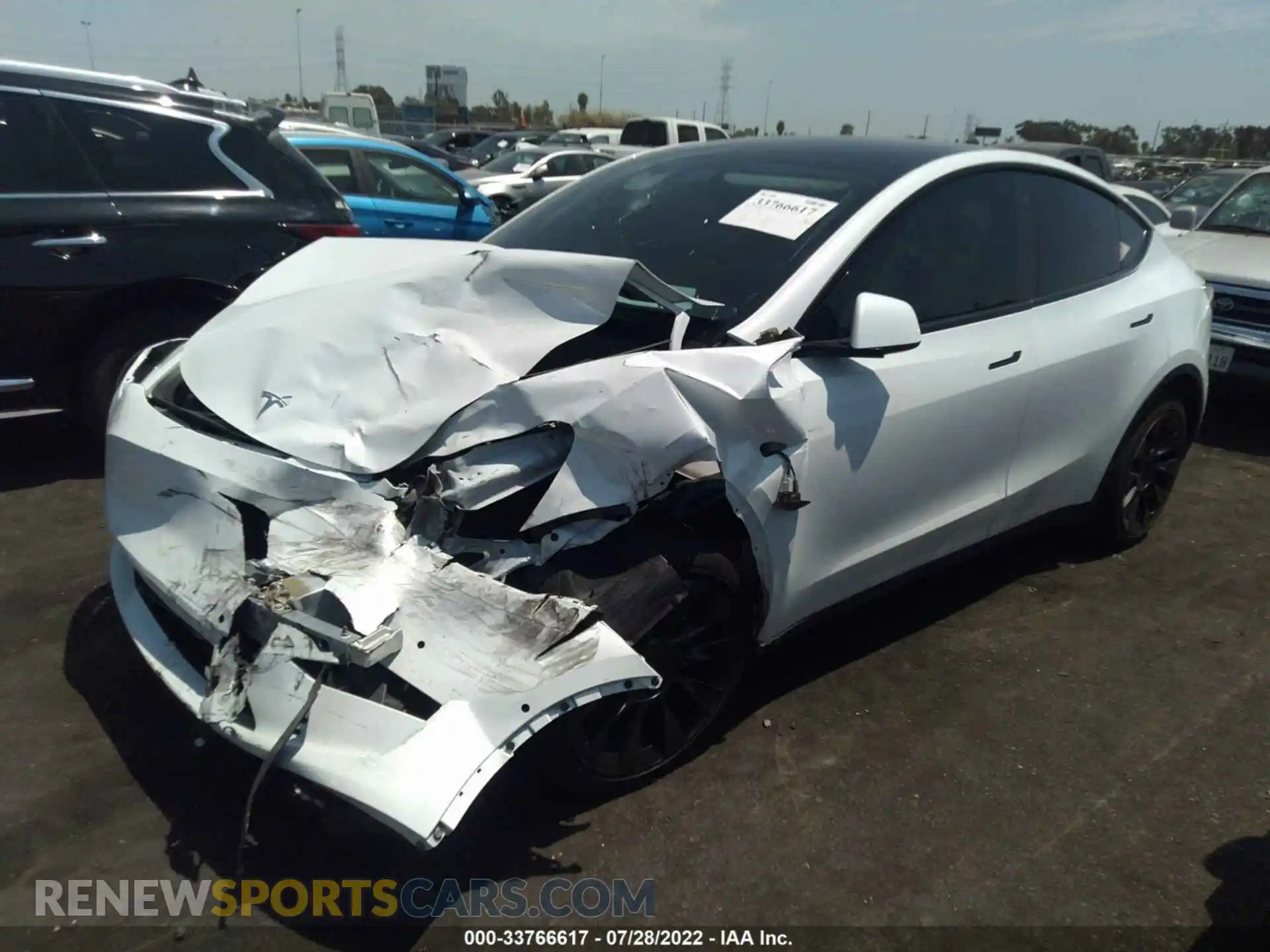 2 Photograph of a damaged car 7SAYGAEE9NF349601 TESLA MODEL Y 2022