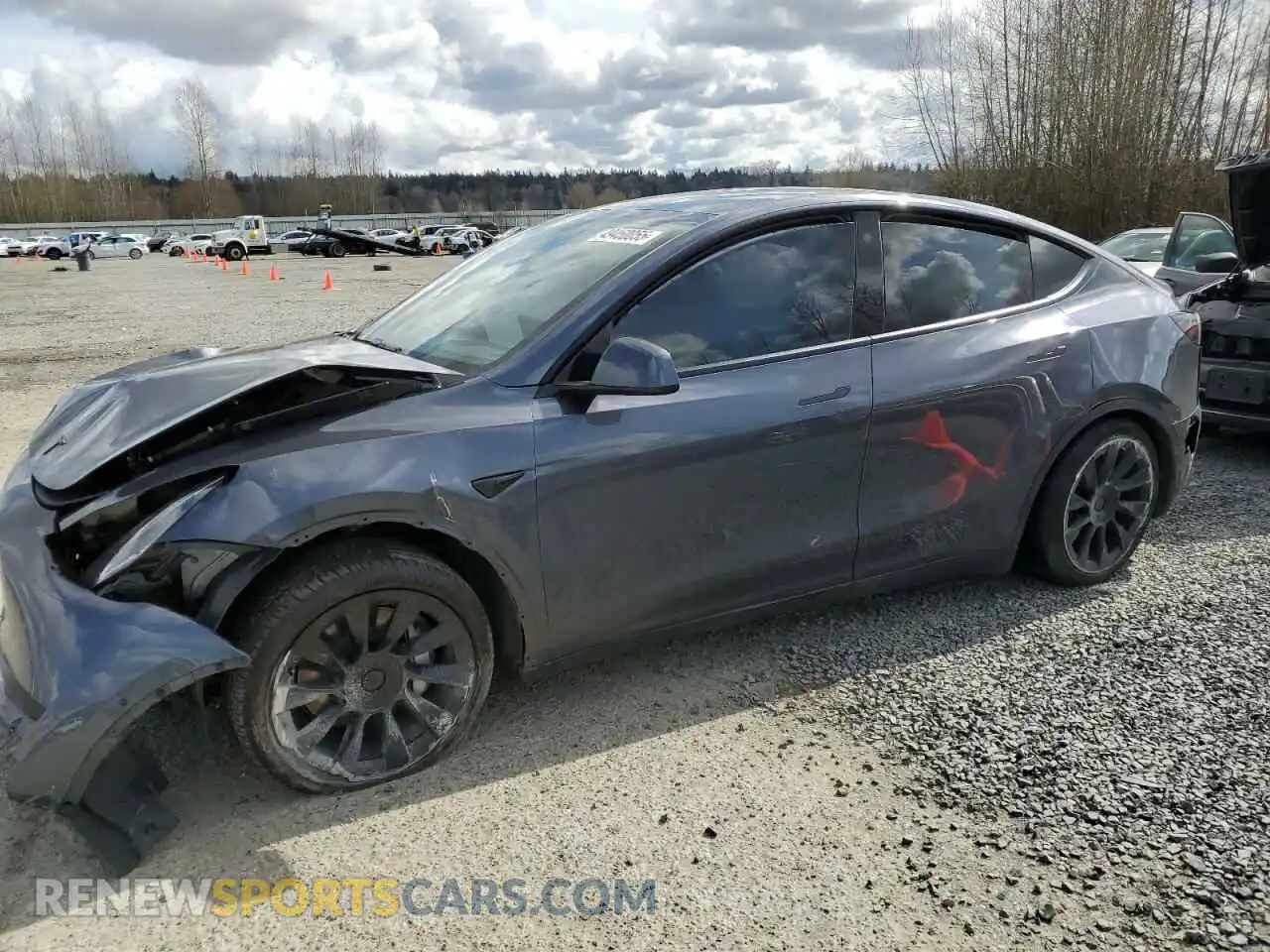1 Photograph of a damaged car 7SAYGAEE9NF517298 TESLA MODEL Y 2022