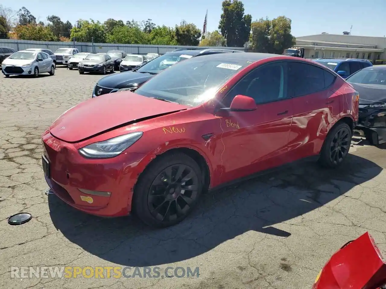 1 Photograph of a damaged car 7SAYGAEEXNF343208 TESLA MODEL Y 2022