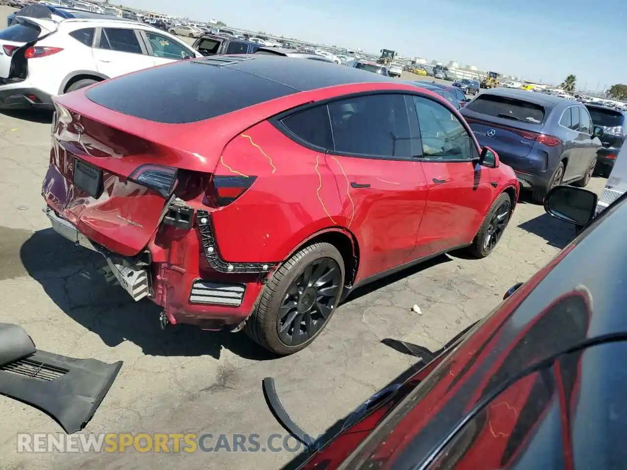 3 Photograph of a damaged car 7SAYGAEEXNF343208 TESLA MODEL Y 2022