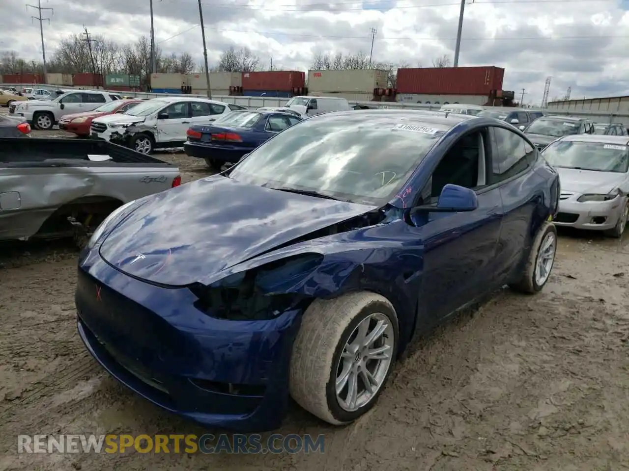 2 Photograph of a damaged car 7SAYGDEE0NF316097 TESLA MODEL Y 2022