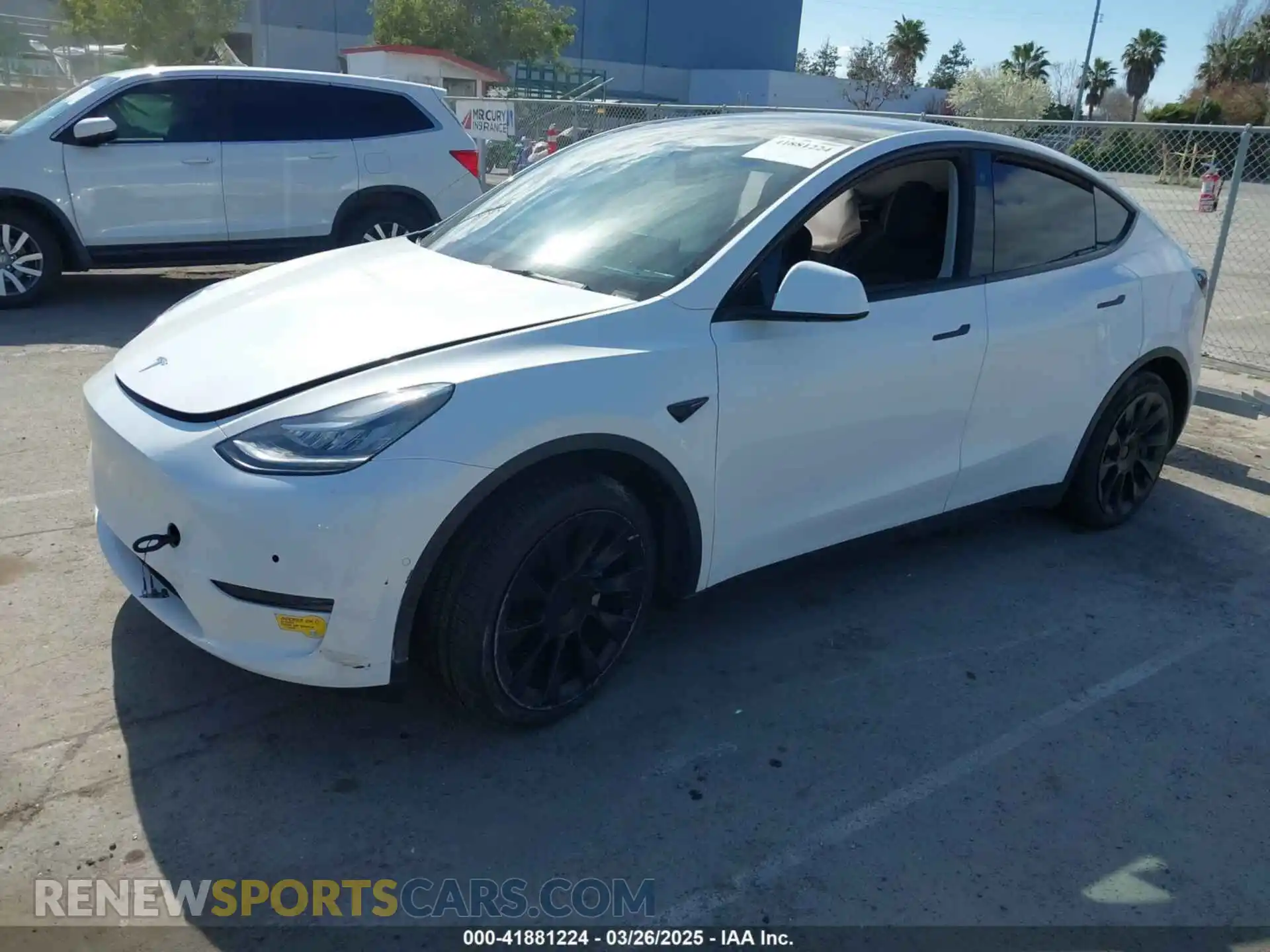 2 fotografías del automóvil dañado 7SAYGDEE0NF340822 TESLA MODEL Y 2022