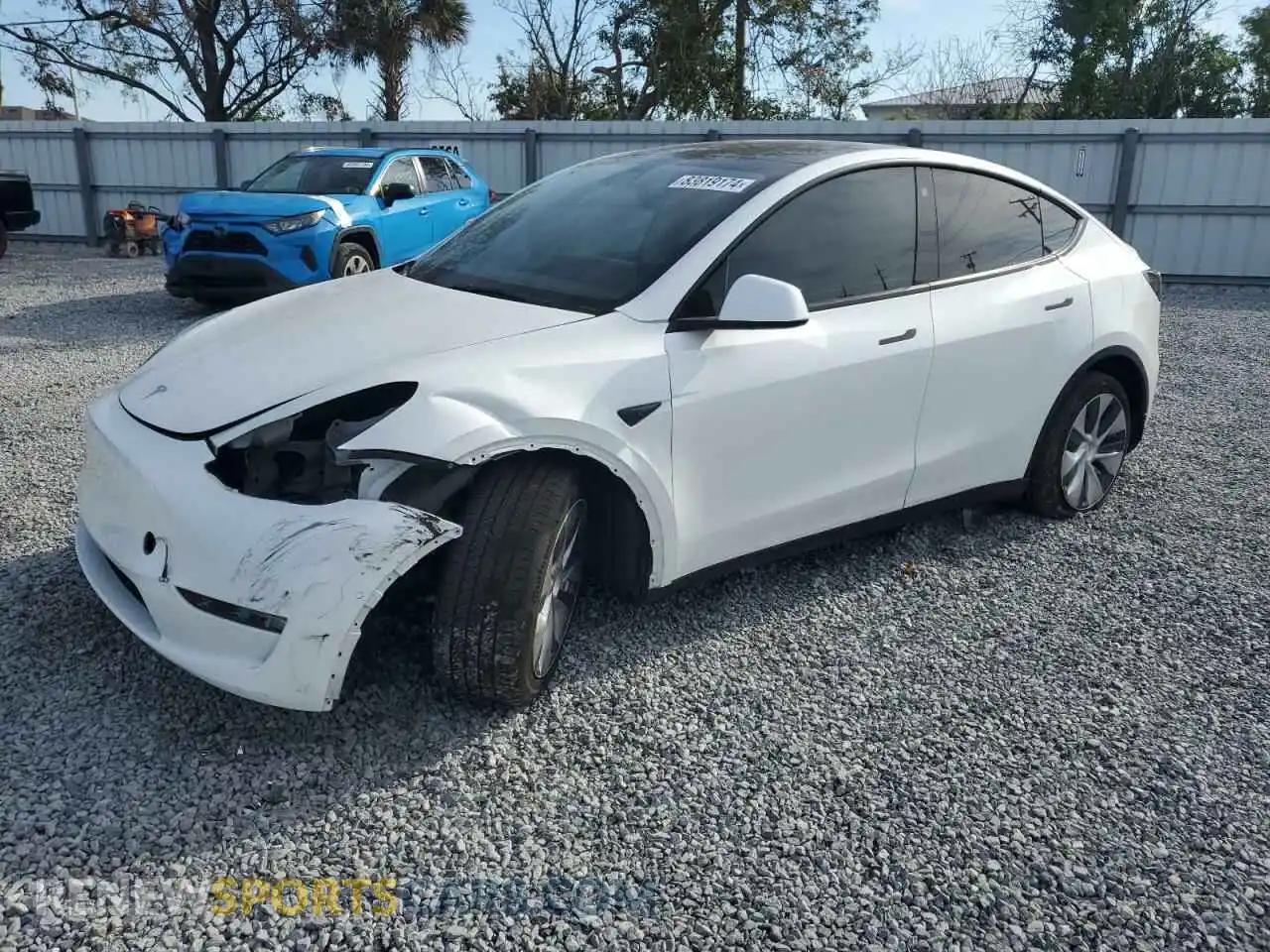 1 Photograph of a damaged car 7SAYGDEE0NF449684 TESLA MODEL Y 2022
